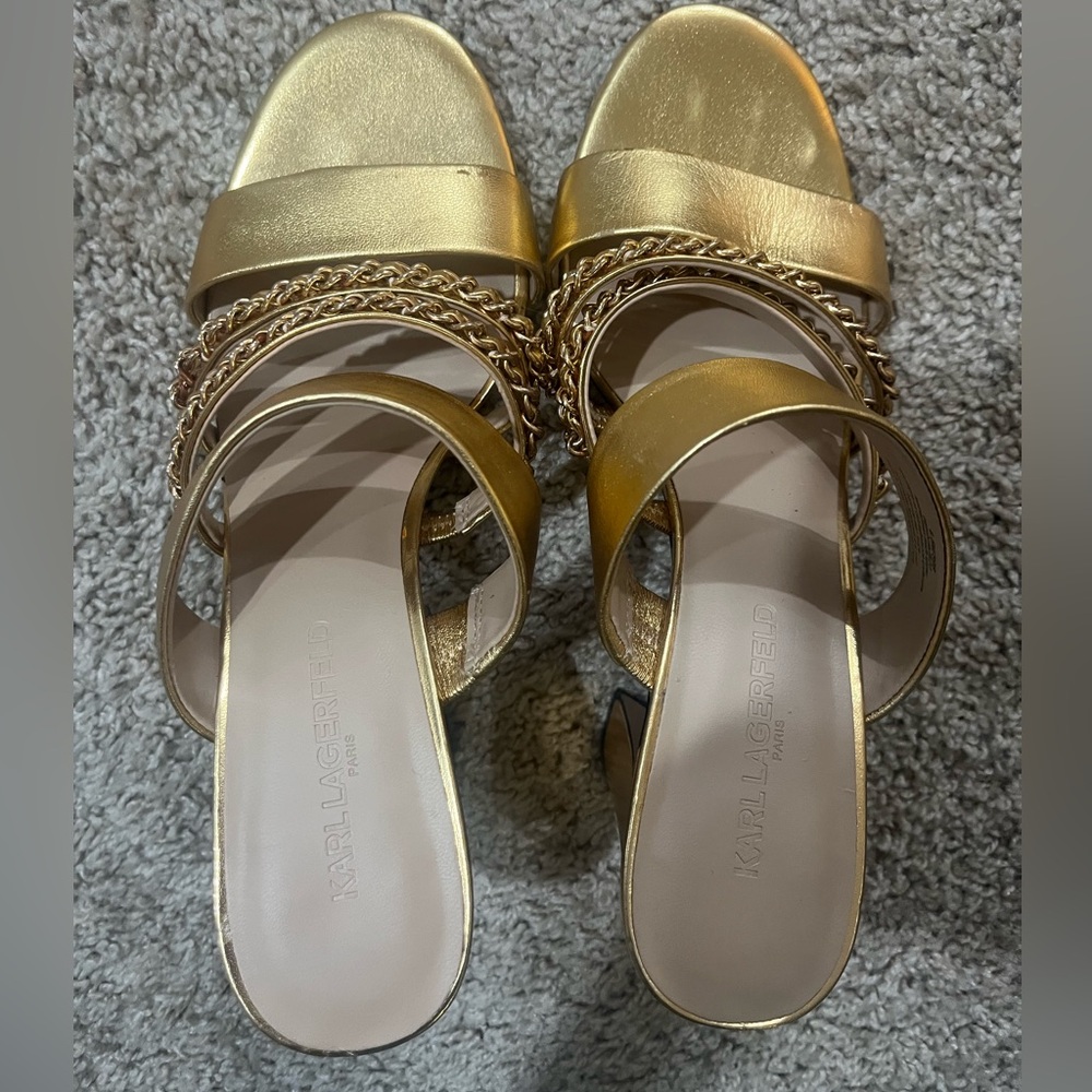 Karl Lagerfeld Gold Chain Detail Women's Shoes